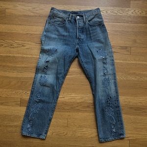 Levi 501 Floral Cut Out jeans !